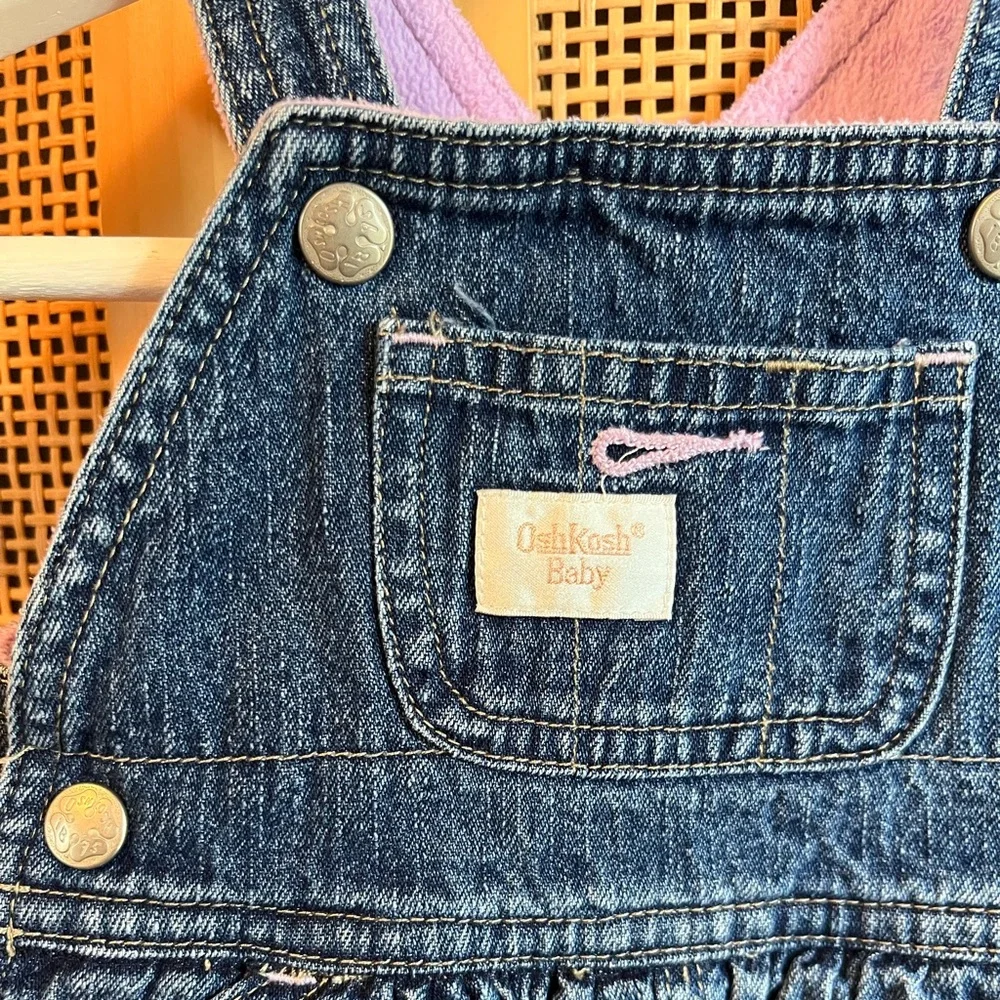 OshKosh Baby 0/3 Fleece Lined Vintage Overalls